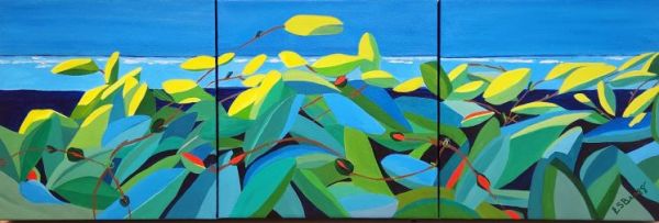 FOLIAGE  ALL THE MORE.    TRIPTYCH by Elaine Schab Bragg