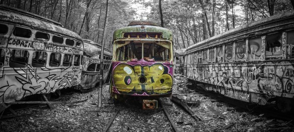 Trolley Graveyard by Michael Hower