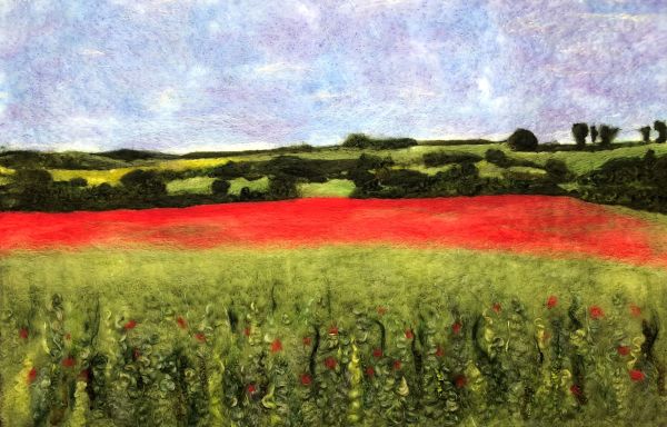 Bishopstone Poppy Field by Ushma Sargeant Art