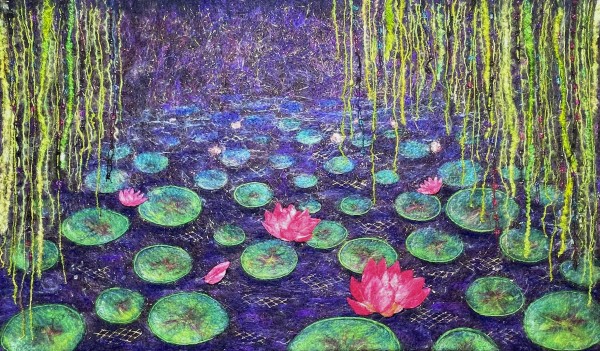 Lilies and Willow by Ushma Sargeant Art
