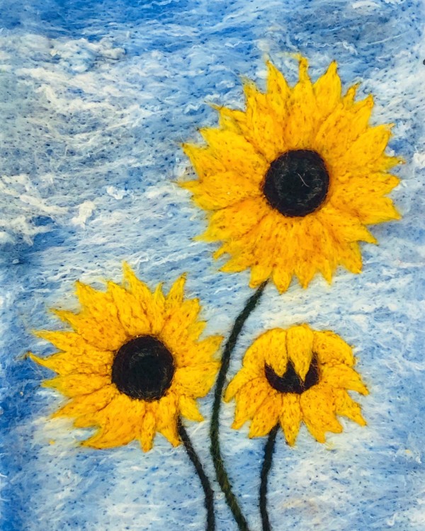 sunflower trio by Ushma Sargeant Art