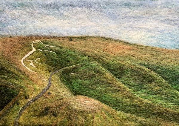 white horse and dragon hill 1 by Ushma Sargeant Art