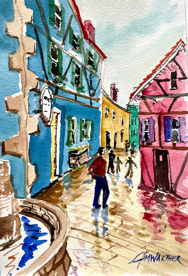 Riquewihr in the Rain by Jim Walther