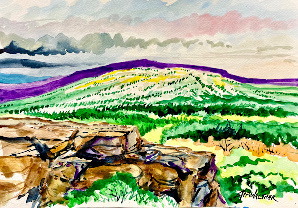 Overlooking Taos Peaks at No Agua by Jim Walther