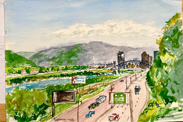Looking Uptown, I-64 by Jim Walther