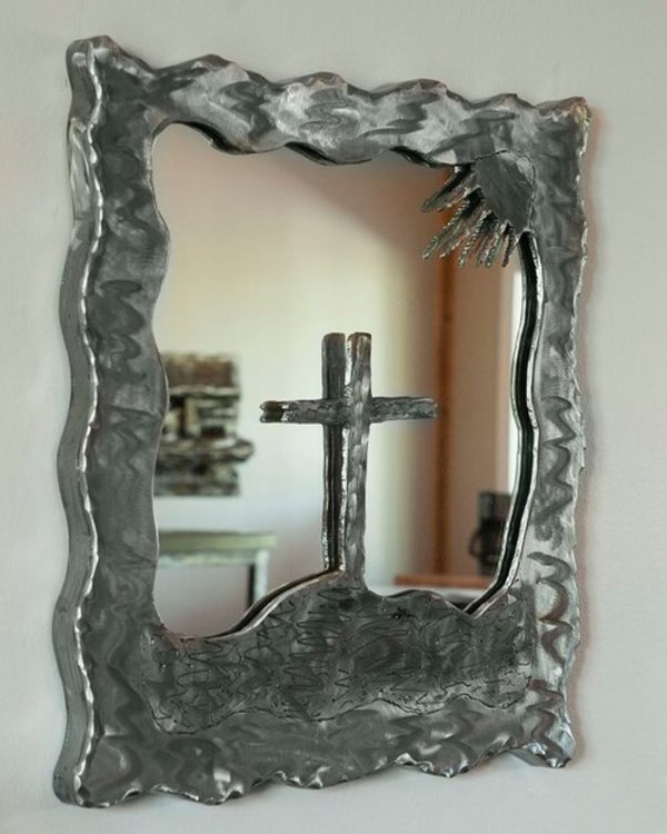 Cross and Cloth Mirror by Dick Bixler