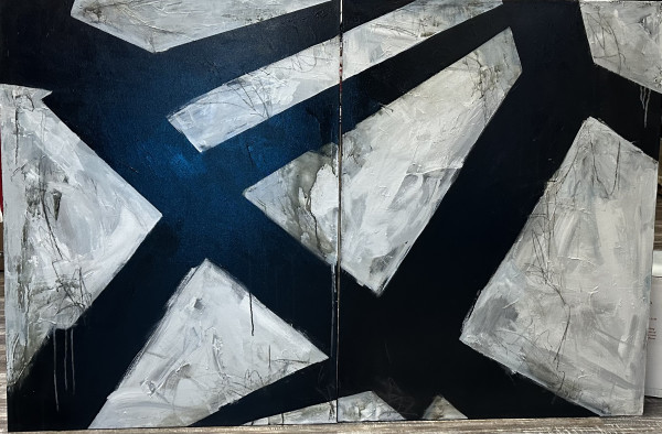 Off the Rails (diptych) by Kelly Dillard