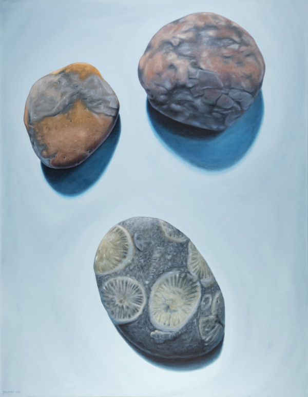 Three Stones on Blue by Richard Michael Delaney