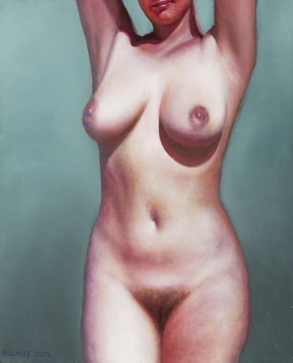 Nude Woman with Raised Arms by Richard Michael Delaney