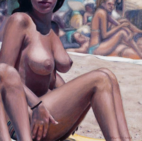 Nude Woman on Beach by Richard Michael Delaney