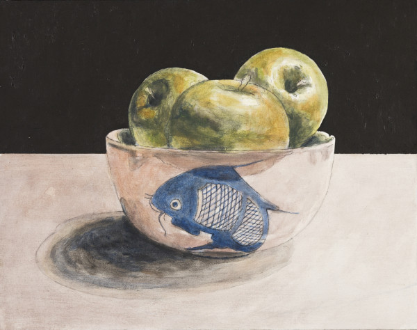 Green Apples and China Bowl #2 by Richard Michael Delaney