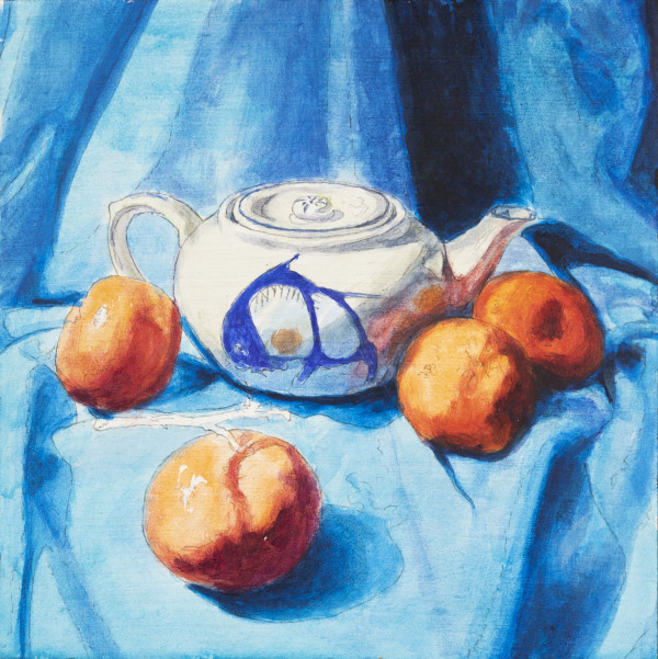 Tangerines and China Tea Pot by Richard Michael Delaney