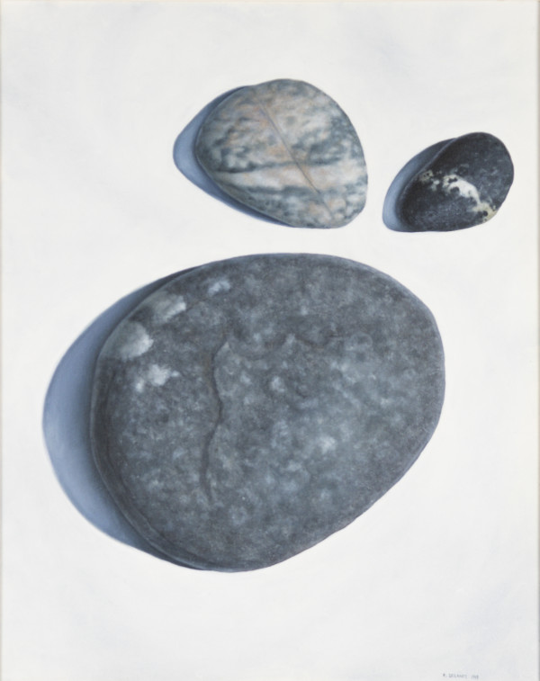 Three Stones on White by Richard Michael Delaney