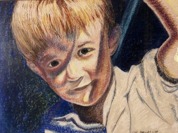 Oil pastel chalk Portrait 006 by Jim Phillips