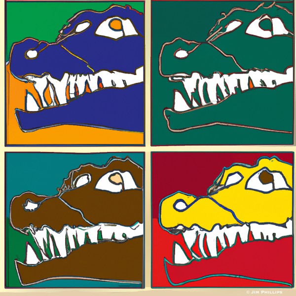 Alligator - abstract 011 by Jim Phillips