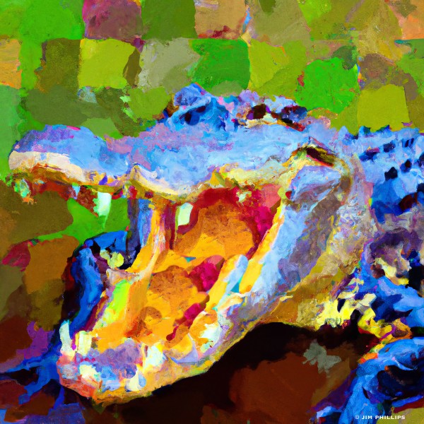 Impressionistic Alligator 009 by Jim Phillips