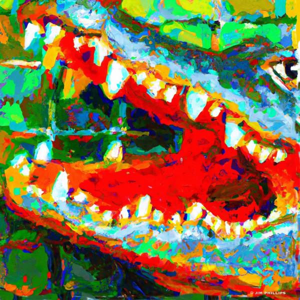 Impressionistic Alligator 010 by Jim Phillips