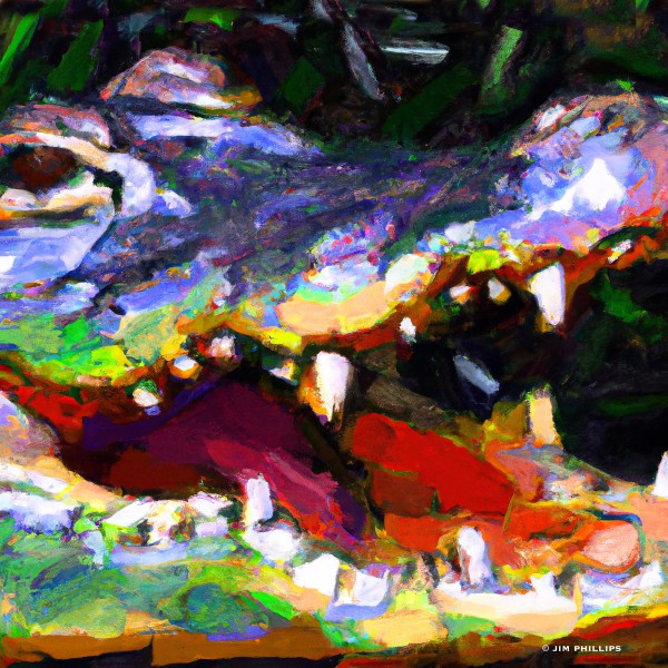 Impressionistic Alligator 005 by Jim Phillips