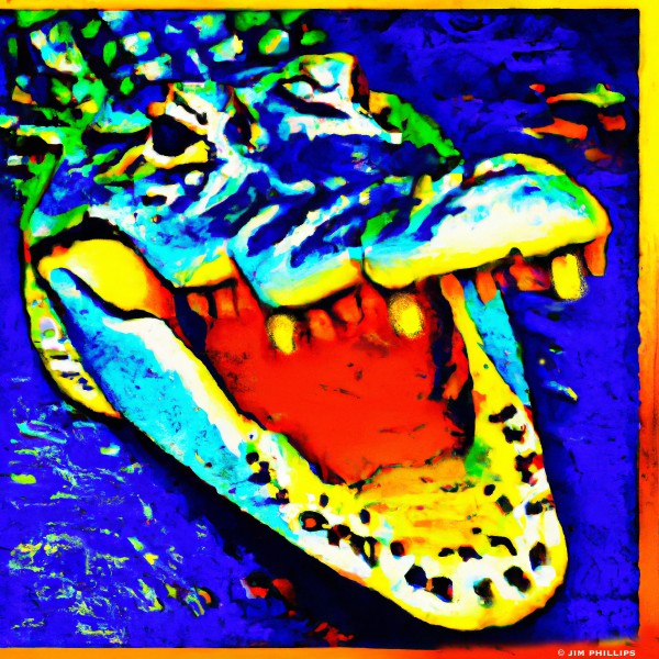 Impressionistic Alligator 006 by Jim Phillips