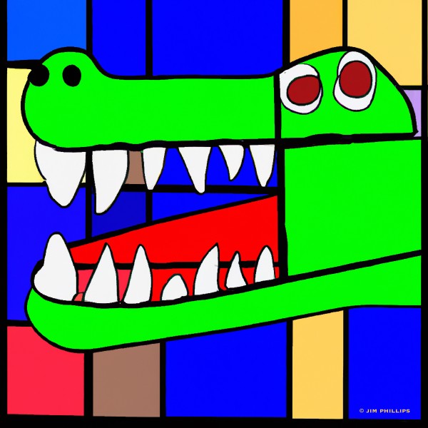 Alligator - abstract 014 by Jim Phillips