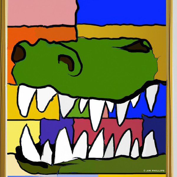 Alligator - abstract 009 by Jim Phillips