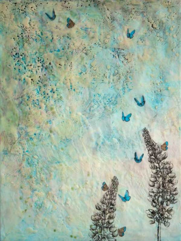 Karner Blue Butterfly and Wild Blue Lupine 1 by Carrie Baxter