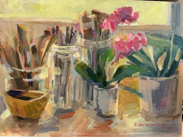 Flowers and Brushes by Ellen Parker Bibb, Image 1.