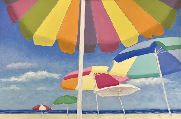 Under the Umbrellas, Cedar Beach by Ann Nystrom Cottone