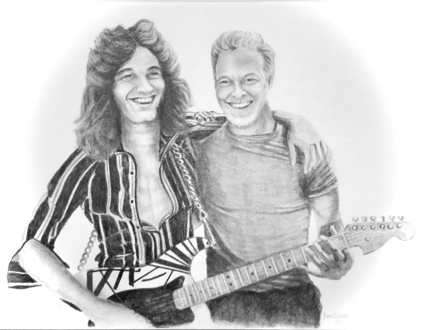 Eddie Van Halen and His Younger Self by Ann Nystrom Cottone