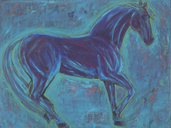 Horse with blue by Kristy Sullivan