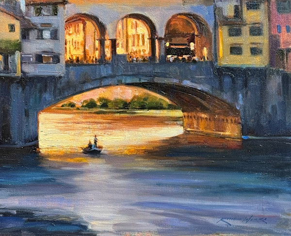Glare on the Water Ponte Vecchio Florence Italy by keith wicks