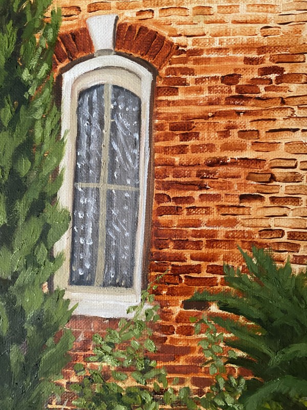 Plein Air Lace Curtains in Window by Julie Kay Midyett
