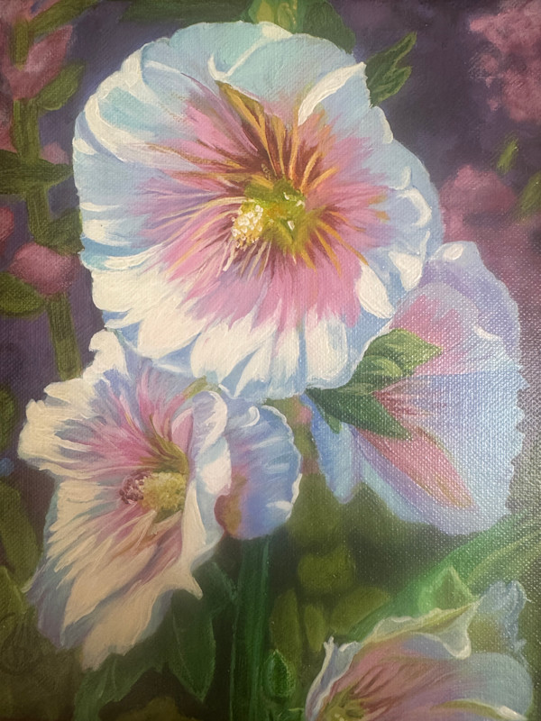 Hollyhocks by Julie Kay Midyett