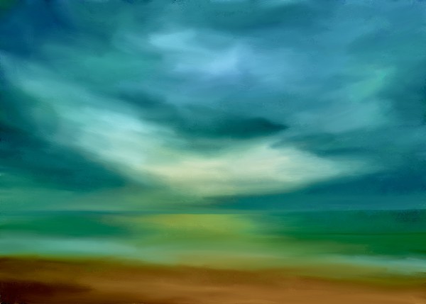 24.016 Abstract: Beach Sunset. Digital painting. by Anton Mogilevsky