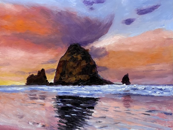24.006 Haystack Rock Sunset by Anton Mogilevsky