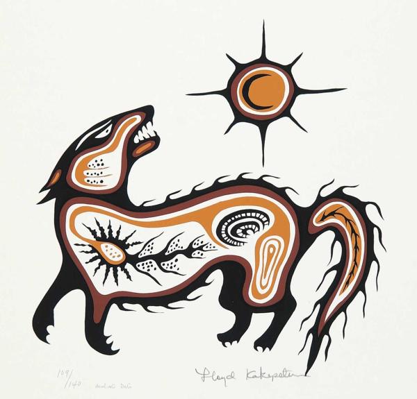 Howling Dog by Lloyd Kakepetum