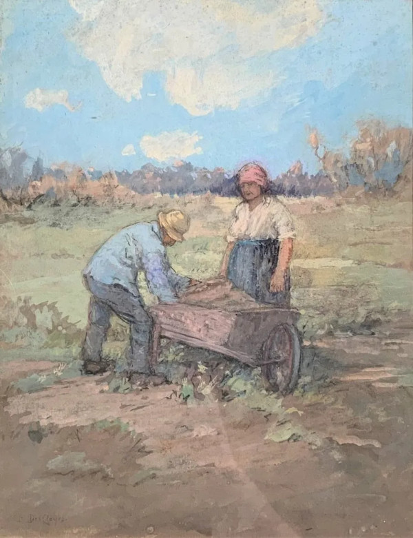 Pushing the Wheelbarrow by Berthe Des Clayes