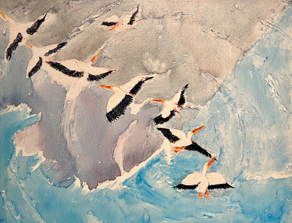 Pelicans Ascending by Helma Rogge Rehders, Image 1.