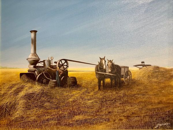 Thesherman Machine & Horse And Wagon by Don Stefanzio