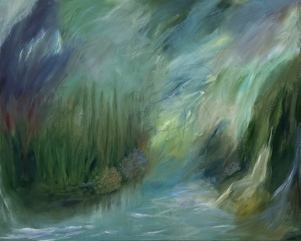Flowers by the Pond by Connie Sloma Artist, Image 1.