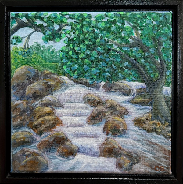 Peaceful Waterfall by Connie Sloma Artist, Image 1.