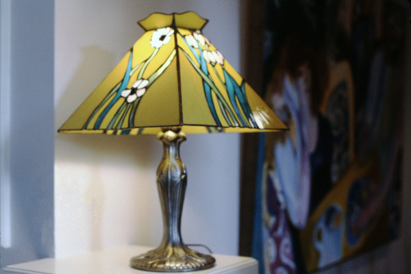Flower Stained Glass Lampshade by Diane Gore