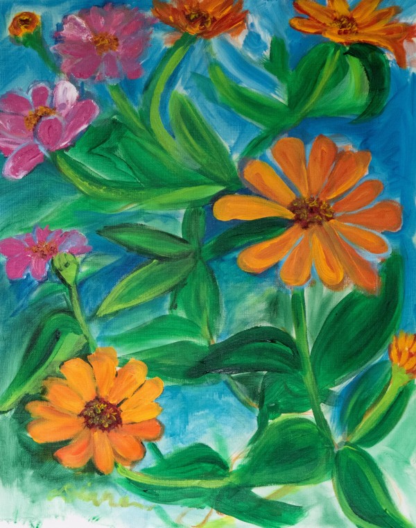 Garden Zinnias by Diane Gore