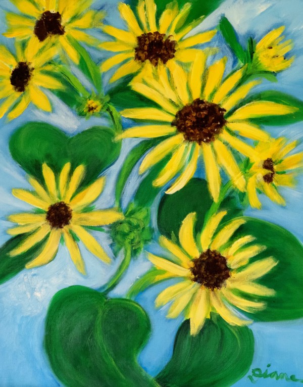 July Sunflowers by Diane Gore