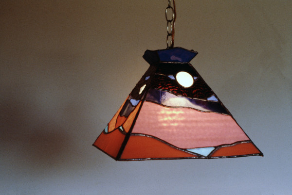 Desert Scene Stained Glass Lampshade by Diane Gore