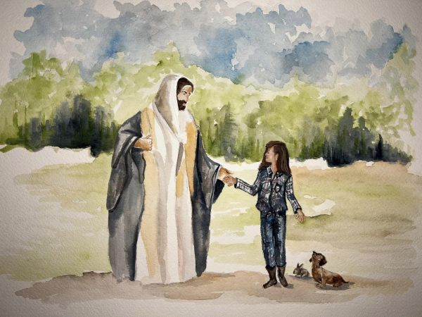 Jesus and Little Girl by Amy DeVane