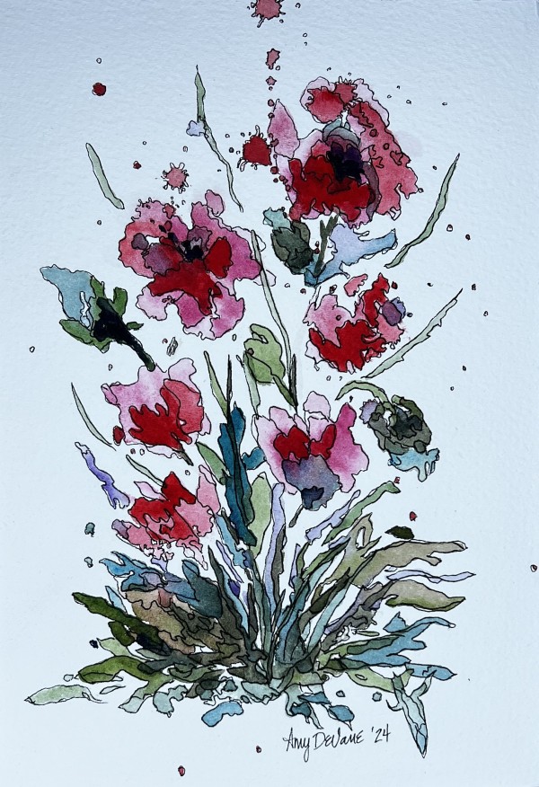 Watercolor Flowers by Amy DeVane