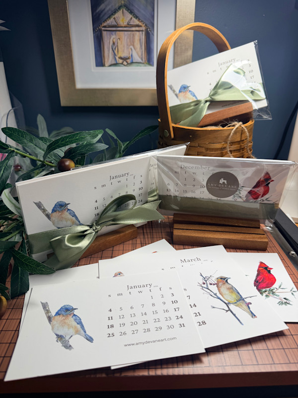 Desktop Calendar-Backyard Birds-Fineart Paper 1@18.35) by Amy DeVane