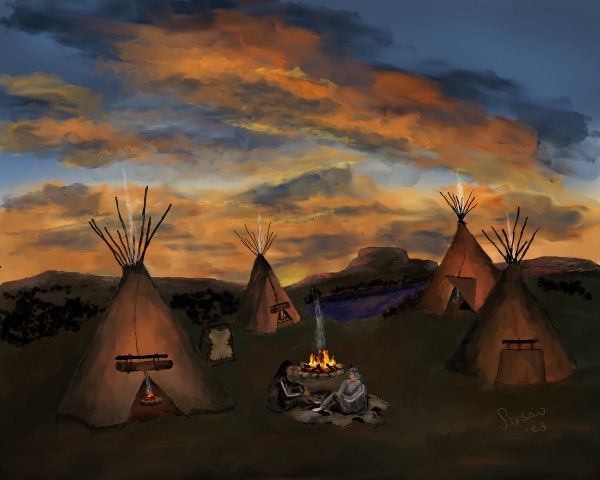 Sunset over the Camp by Susan Reich