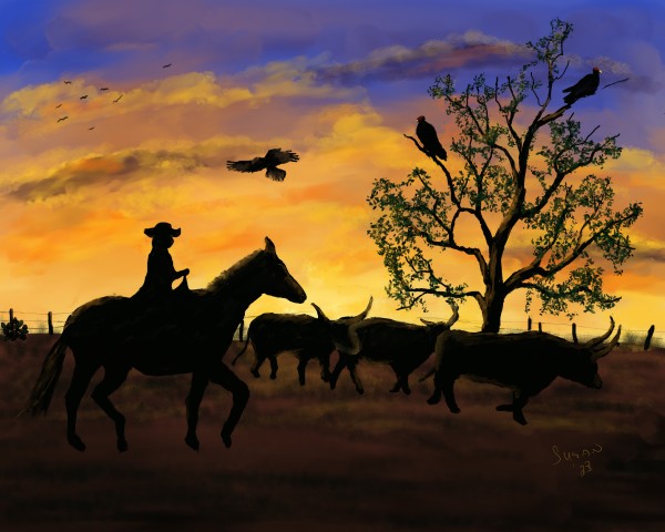 Tending the Herd by Paintings by Susan